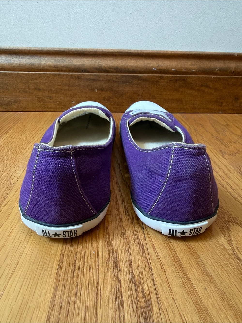 Converse All Star Ballet Lace Low Cut Canvas Sneakers Slip On Purple Women’s 7 - Picture 3 of 8
